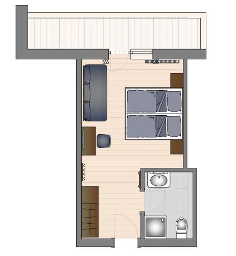 a floor plan of a house at Das Grünholz Aparthotel in Mühlbach am Hochkönig