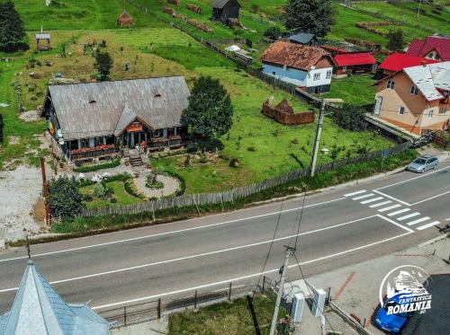 a model of a house next to a road at Casa Lia in Valea Putnei