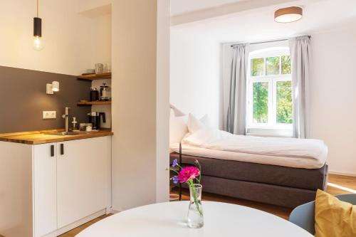 Kuchyň nebo kuchyňský kout v ubytování Gästezimmer St. Dionys