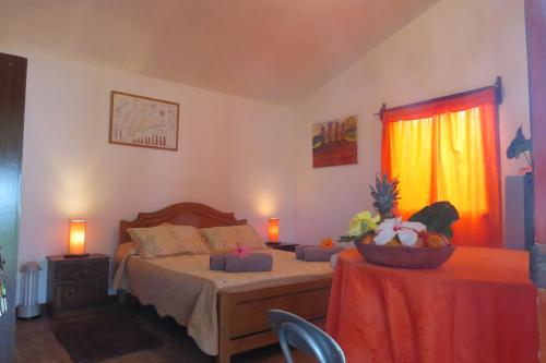 Ένα ή περισσότερα κρεβάτια σε δωμάτιο στο Cabañas Peretei
