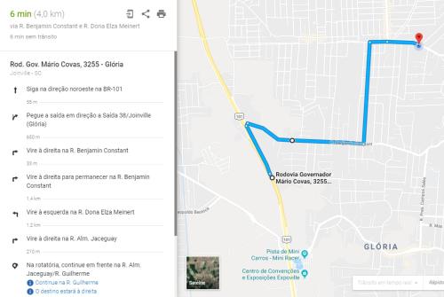 a screenshot of a map and a screenshot of a google maps at Hotel Da Vila in Joinville