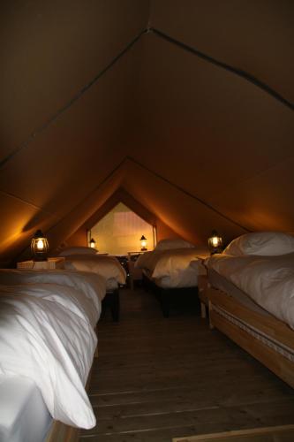Postel nebo postele na pokoji v ubytování Ecolodge Beauregard