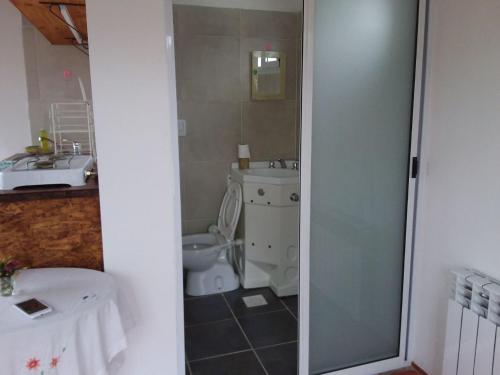 La Cima Alta Gracia في ألتا جراسيا: حمام به مرحاض أبيض ومغسلة
