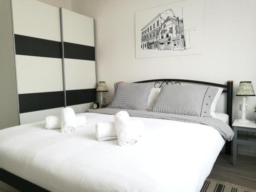 Katil atau katil-katil dalam bilik di Dub Apartments Zagreb - free parking