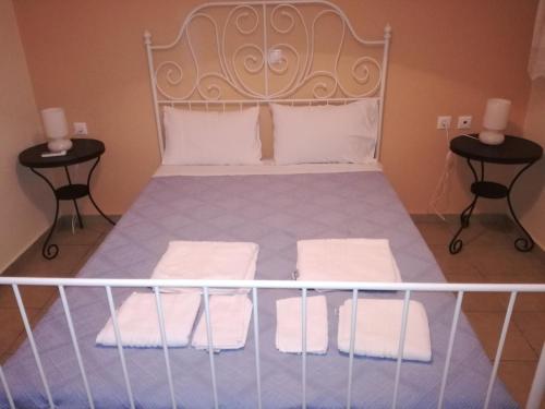Un pat sau paturi într-o cameră la Villa Votistis