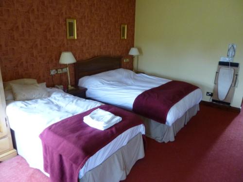 a hotel room with a bed and a dresser at Corbett Court in Fermoy