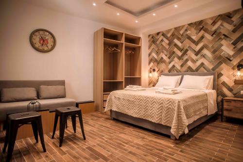 Katil atau katil-katil dalam bilik di Electra & Myrto Apartments