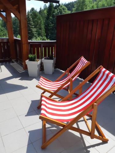 Balkón nebo terasa v ubytování Nigritella