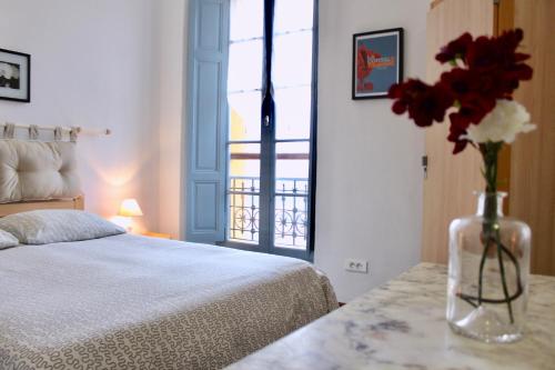 Ένα ή περισσότερα κρεβάτια σε δωμάτιο στο Gîte du Chalet Pietri