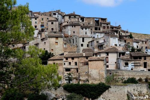 an old village on the side of a mountain at Casa Rural Casa Gimeno in Bocairent