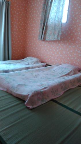 a bedroom with two beds and a window at "Cherry House" is Direct to Narita,Haneda AP, Disney, Asakusa, Skytree Tower, Tokyo in Matsudo