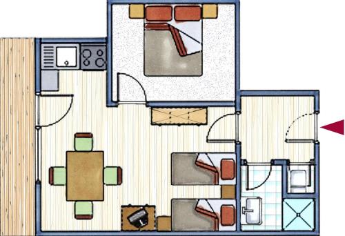 a floor plan of a small house with at smartFLATS in Dorfgastein