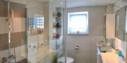 Kúpeľňa v ubytovaní Apartment Karlsruhe, Grünwinkel, Messe nähe