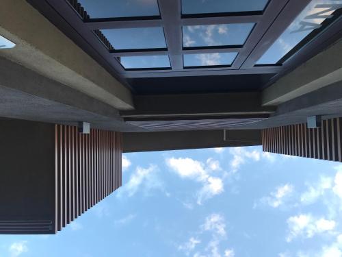 a view of the sky from inside a building at Casa Bona in Alba