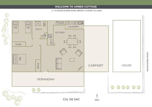 The floor plan of Amber Cottage