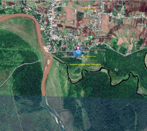 a map of the approximate location of the event at Hotel Rhinoceros-Homestay in Sauraha