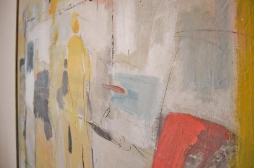a painting of a person on a wall at Apartment Paradise - GRIWA RENT AG in Grindelwald