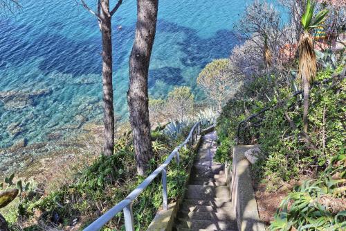 a stairway leading down to the water on a hill at Rosa dei Venti in Capoliveri