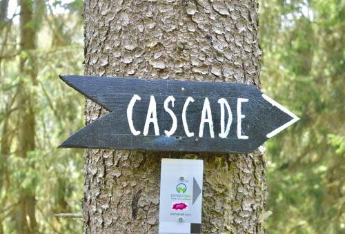 a sign on the side of a tree with aassade at La Belle du Bayehon in Malmedy