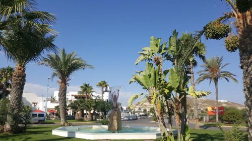 a park with palm trees and a swimming pool at Apartment zona Naturista in Vera