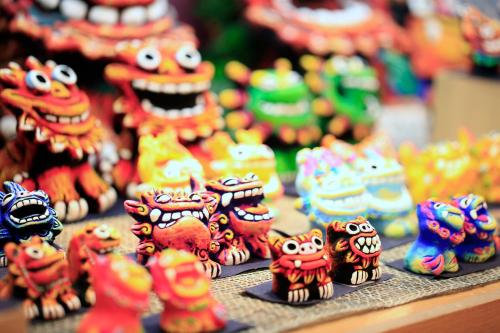 a group of toy figurines sitting on a table at Loisir Hotel Naha in Naha