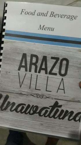 a sign that says food and beverages menuza valeemia at Arazo villa in Unawatuna