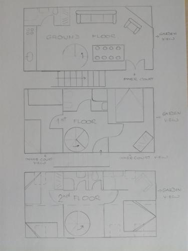 a drawing of a floor plan of a house at Villa Cindro House in Podstrana