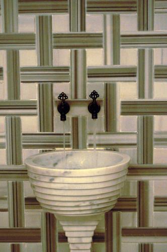 a white bowl sink on the side of a wall at Fenerbahçe Serkan Acar Resort&Sports Topuk Yaylası in Dereceören