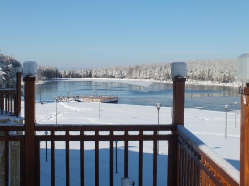 a view of a frozen lake with snow on the ground at Fenerbahçe Serkan Acar Resort&Sports Topuk Yaylası in Dereceören