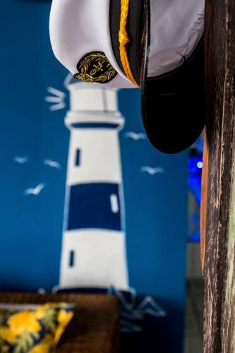 a close up of a lighthouse in front at Blue Hostel in Natal