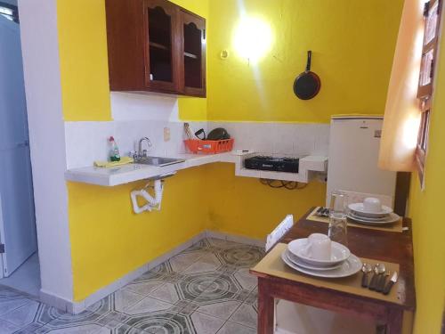 Η κουζίνα ή μικρή κουζίνα στο El Malecon, Central Mini Apartments