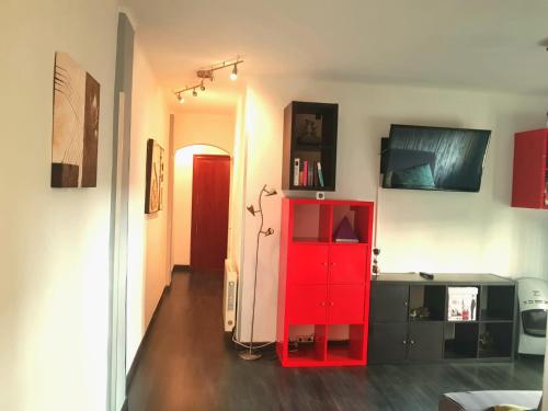 Televízia a/alebo spoločenská miestnosť v ubytovaní Apartamento Acogedor Bilbao