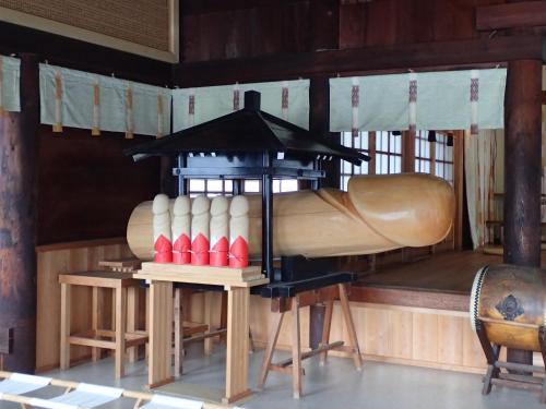 a display of baseball equipment in a room at Castle Inn Komaki in Komaki