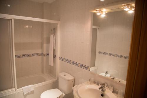 Koupelna v ubytování Hostal Acuario