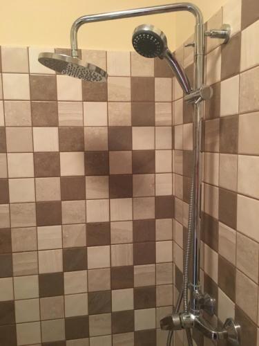 パーパにあるSzofi Apartman Pápa Fenyves u. 19.のバスルーム(シャワー、シャワーヘッド付)が備わります。