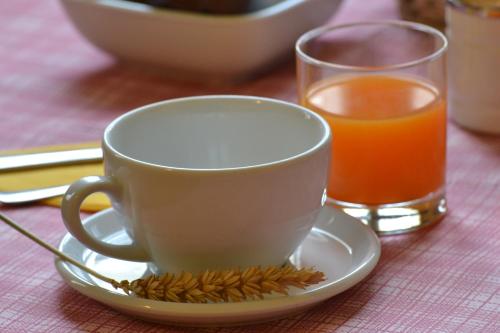 a cup of coffee and a glass of orange juice at Ai Giardini del Te in Mantova