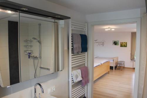 Koupelna v ubytování Ferienwohnung & Gästezimmer Schrichten