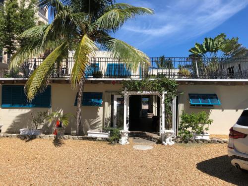 uma casa com uma palmeira em frente em Courtyard Villa Hotel em Fort Lauderdale