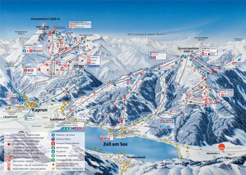 a map of the jungfraujoch ski area at Apartments Lakeside 29 Zell am See in Zell am See