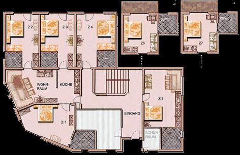Půdorys ubytování Apart la Montagnia
