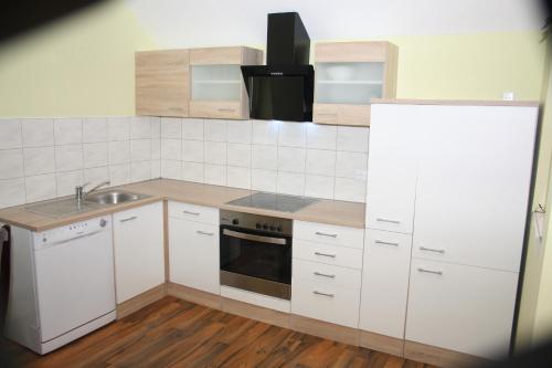Η κουζίνα ή μικρή κουζίνα στο Ferienwohnung Golden Lotus