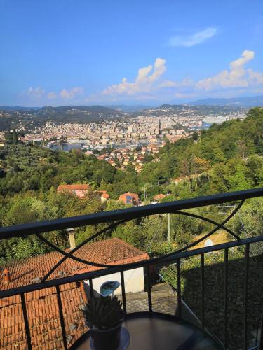 a view of a city from a balcony at Villa Patrizia in La Spezia