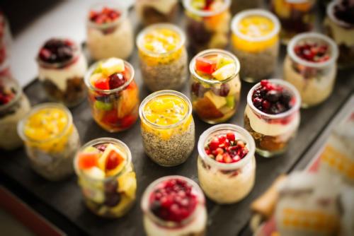 a bunch of jars filled with different types of food at Hotel du Vin Bristol in Bristol