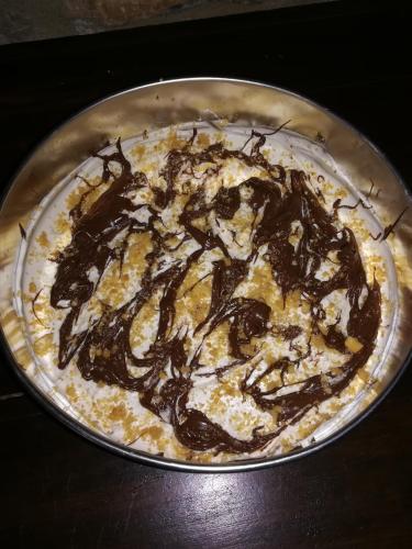 a chocolate dessert in a pan on a table at Agriturismo La Vallata in Masseria Scilva