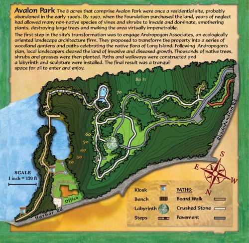 a map of a park that compares akron park was once a residential subdivision at Three Village Inn in Stony Brook