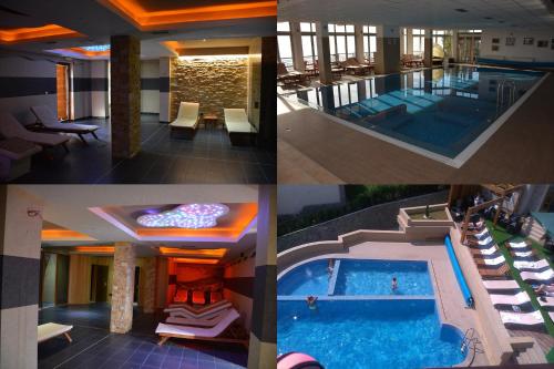 eine Collage aus vier Bildern eines Pools in der Unterkunft Fabulous Luxury Apartment G7 in Kopaonik