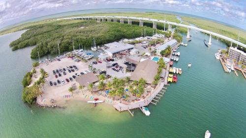 an aerial view of an island in the water at Gilbert's Resort in Key Largo