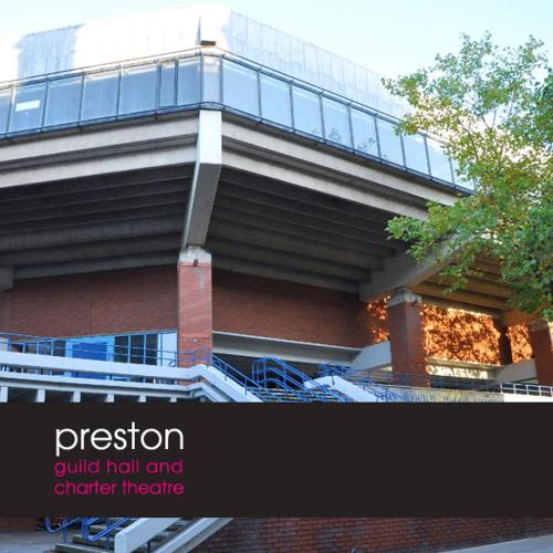 a building with a sign that reads prison guild hall and charter theatre at The Spring Bank APARTHOTEL in Preston