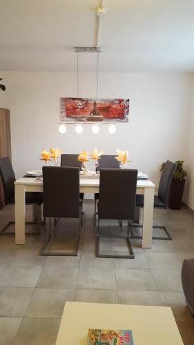 Zona de estar de Ferienwohnung Am Eck