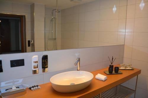 Koupelna v ubytování Hotel Rajka